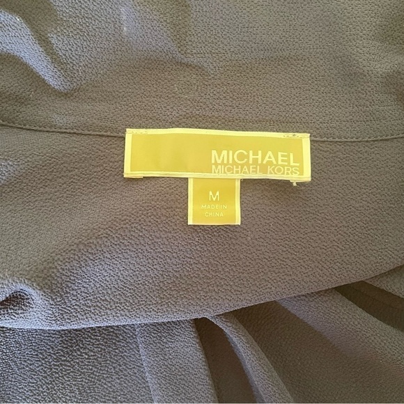 NWOT Michael Kors Navy Blue Tie Neck Blouse - Picture 10 of 13